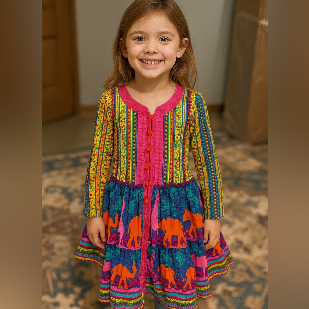 • Biba Girls • Indian Ethnic Dress Colorful Pink / Blue / Yellow 2-3